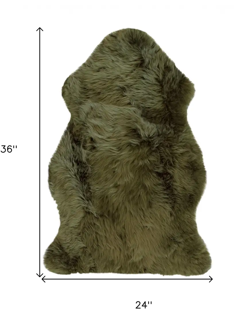 Khaki Green  New Zealand Natural Sheepskin Rug Photo 8