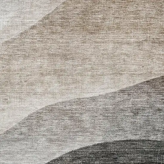 Khaki Ivory And Gray Abstract Washable Area Rug With UV Protection Photo 4