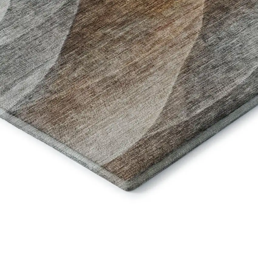 Khaki Ivory And Gray Abstract Washable Area Rug With UV Protection Photo 7