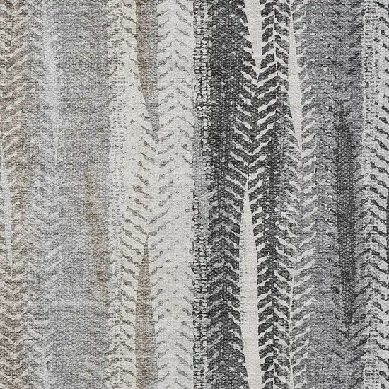 Khaki Ivory And Gray Botanical Leaves Washable Indoor Outdoor Area Rug Photo 5