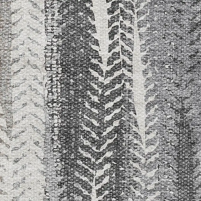 Khaki Ivory And Gray Striped Washable Area Rug With UV Protection Photo 4