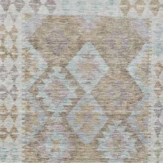 Khaki Ivory And Gray Tribal Washable Indoor Outdoor Area Rug Photo 3
