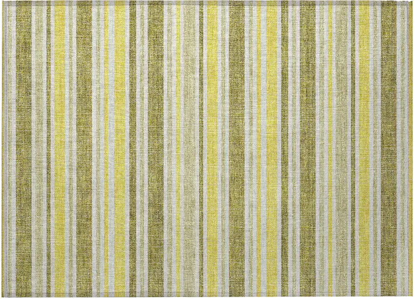 Khaki Yellow and Gray Striped Washable Non Skid Indoor Outdoor Area Rug Photo 4