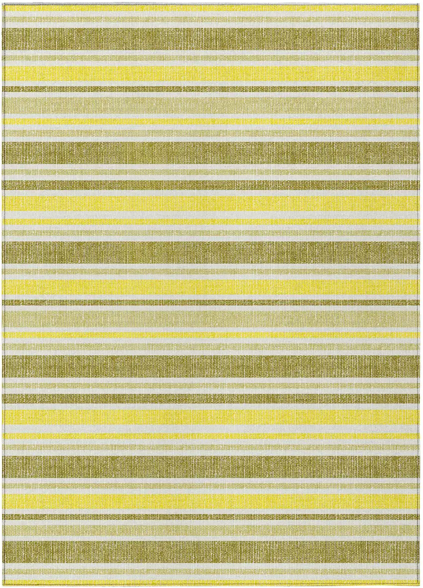 Khaki Striped Washable Non Skid Indoor Outdoor Area Rug Photo 1