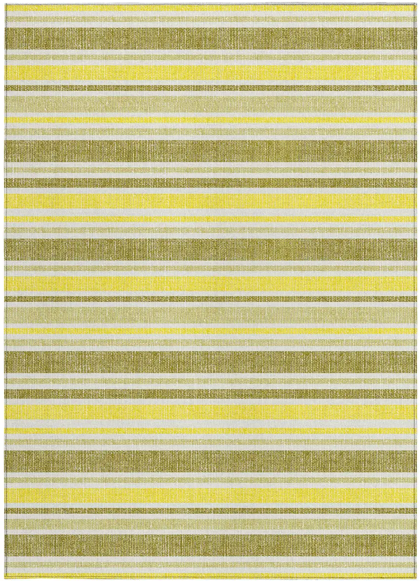 Khaki Striped Washable Non Skid Indoor Outdoor Area Rug Photo 3