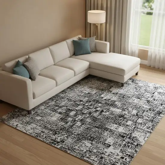 Khaki Taupe And Copper Abstract Washable Area Rug With UV Protection Photo 1