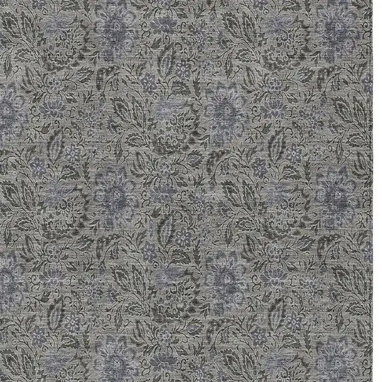 Khaki Taupe And Gray Floral Washable Indoor Outdoor Area Rug Photo 6