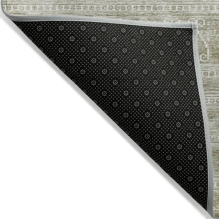 Khaki Taupe And Ivory Southwestern Washable Indoor Outdoor Area Rug Photo 2