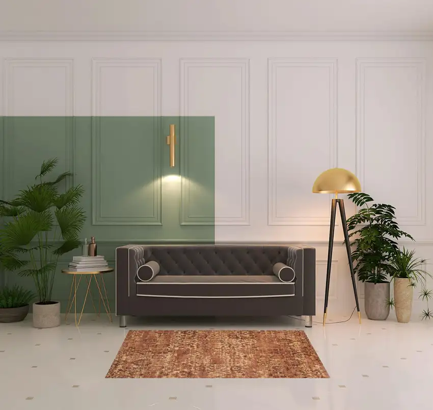 Latte And Red Floral Distressed Non Skid Area Rug Photo 1