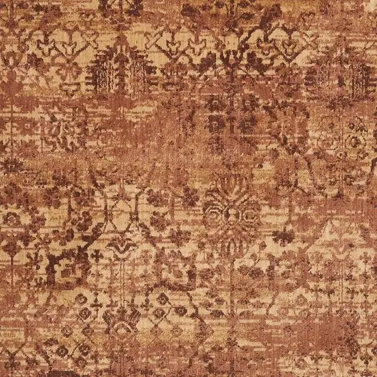 Latte And Red Floral Distressed Non Skid Area Rug Photo 2