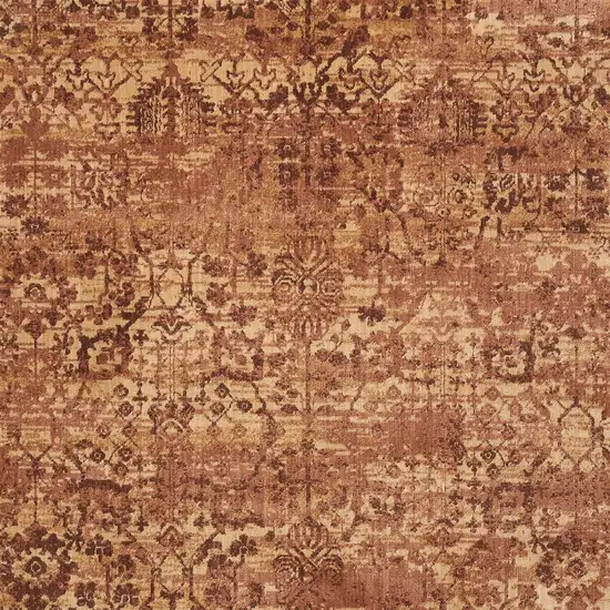 Latte And Red Floral Distressed Non Skid Area Rug Photo 7