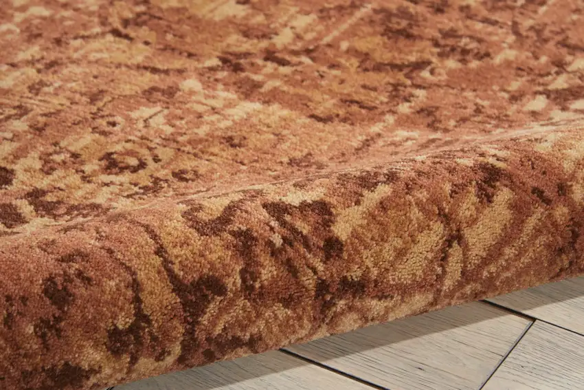 Latte And Red Floral Distressed Non Skid Area Rug Photo 9