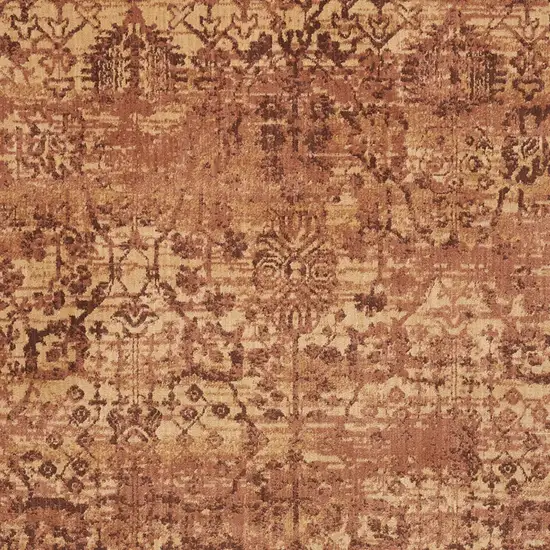 Latte And Red Floral Distressed Non Skid Area Rug Photo 6