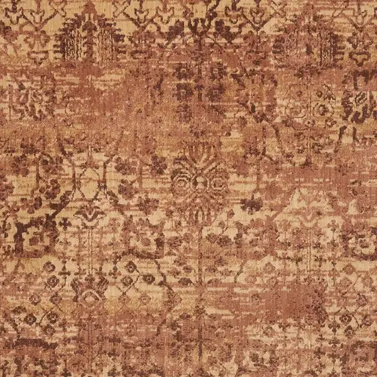 Latte And Red Floral Distressed Non Skid Area Rug Photo 2