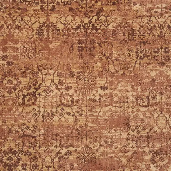 Latte And Red Floral Distressed Non Skid Area Rug Photo 7
