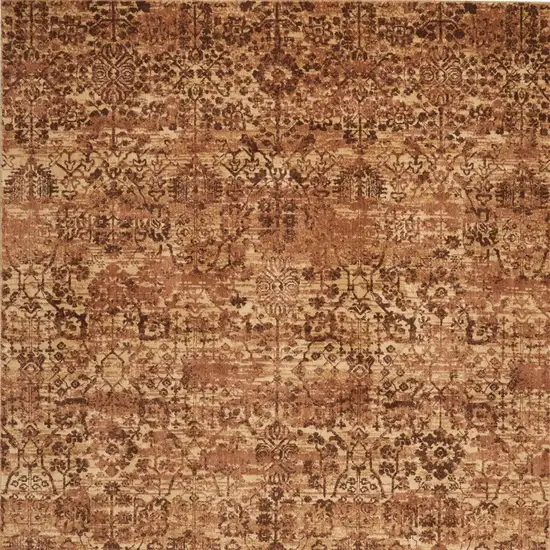 Latte And Red Floral Distressed Non Skid Area Rug Photo 4