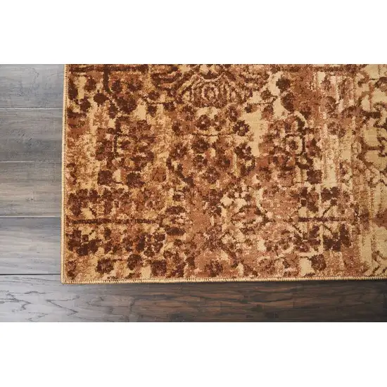 Latte And Red Floral Distressed Non Skid Area Rug Photo 9