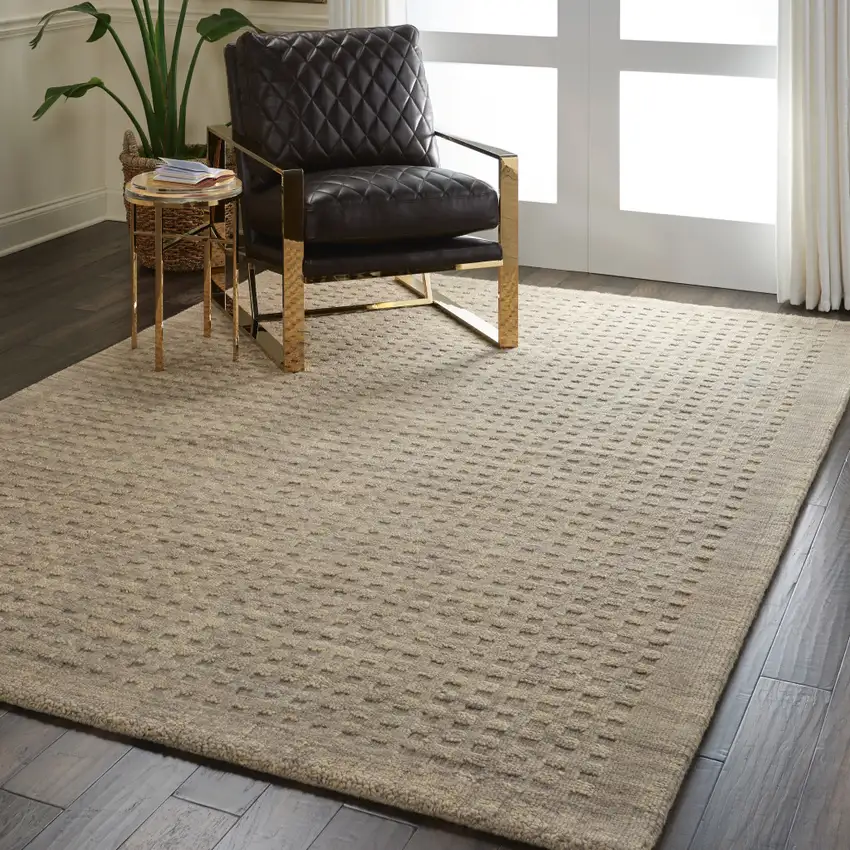 Latte Wool Area Rug Photo 7