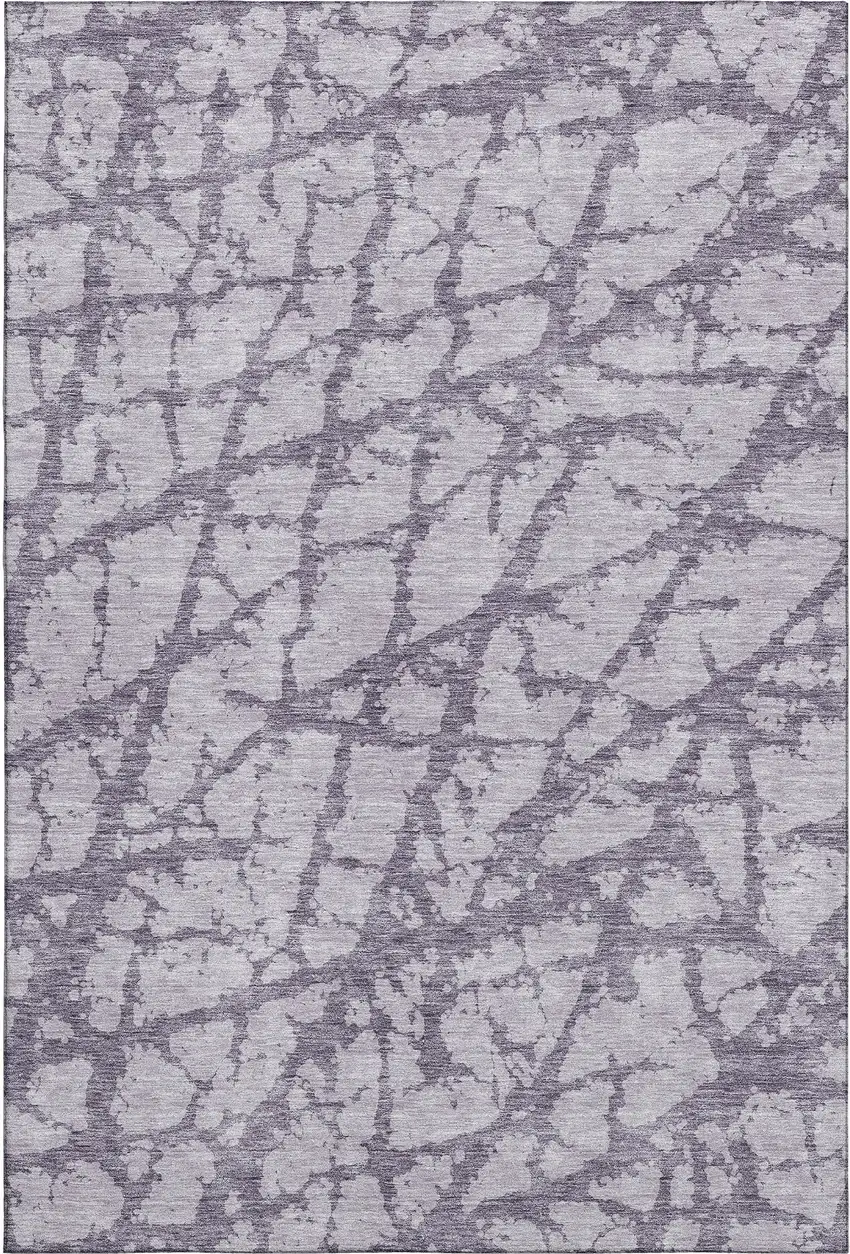 Lavender And Beige Abstract Washable Area Rug With UV Protection Photo 1