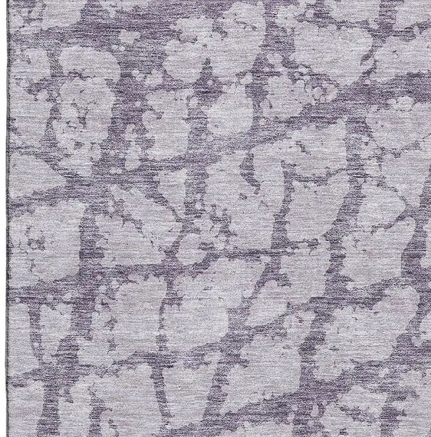 Lavender And Beige Abstract Washable Area Rug With UV Protection Photo 2