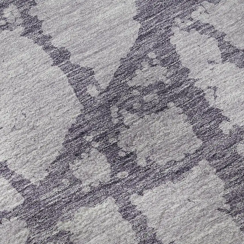 Lavender And Beige Abstract Washable Area Rug With UV Protection Photo 9