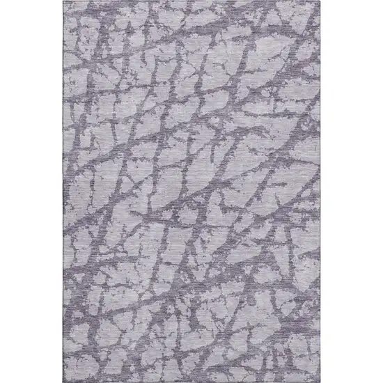 Lavender And Beige Abstract Washable Area Rug With UV Protection Photo 1