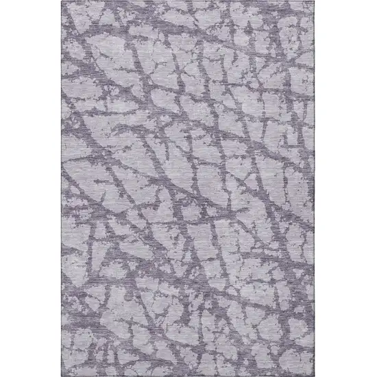 Lavender And Beige Abstract Washable Area Rug With UV Protection Photo 3