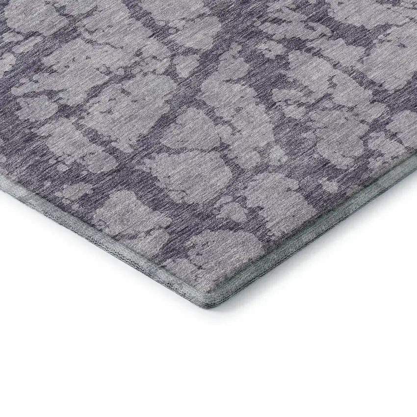 Lavender And Beige Abstract Washable Area Rug With UV Protection Photo 7