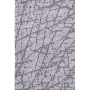 Photo of Lavender And Beige Abstract Washable Area Rug With UV Protection