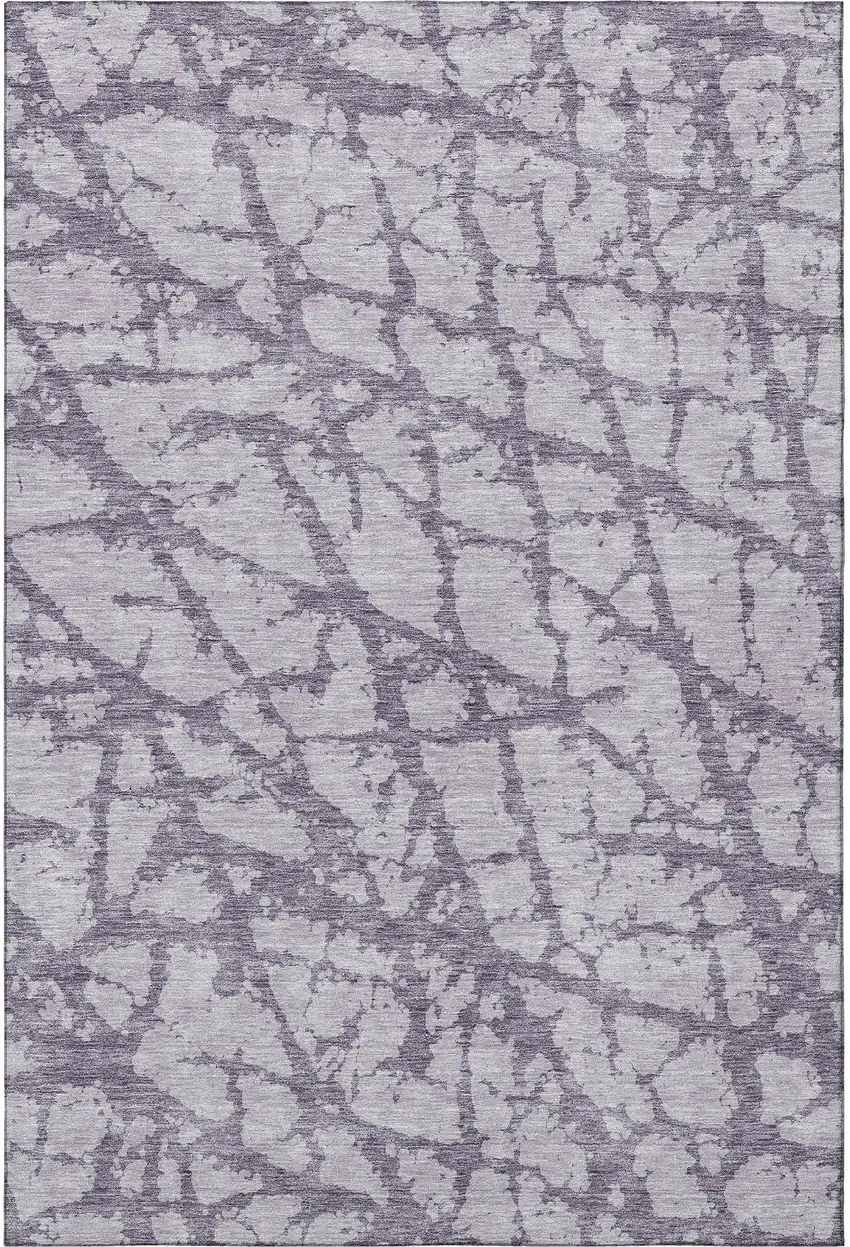 Lavender And Beige Abstract Washable Area Rug With UV Protection Photo 3