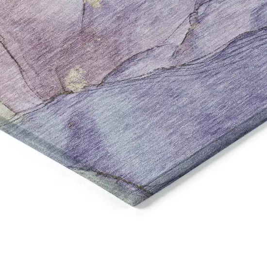 Lavender And Beige Abstract Washable Indoor Outdoor Area Rug Photo 7
