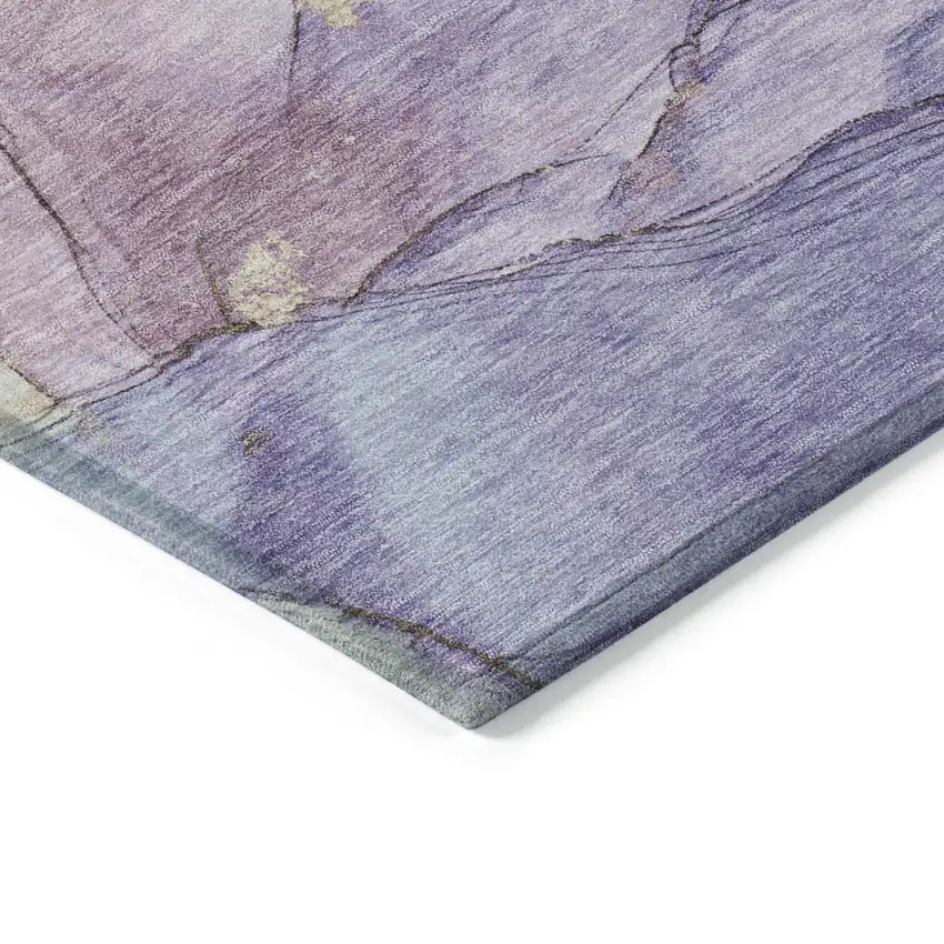 Lavender And Beige Abstract Washable Indoor Outdoor Area Rug Photo 7