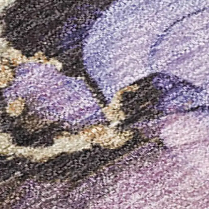 Lavender And Beige Abstract Washable Indoor Outdoor Area Rug Photo 1