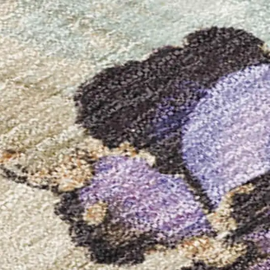 Lavender And Beige Abstract Washable Indoor Outdoor Area Rug Photo 1