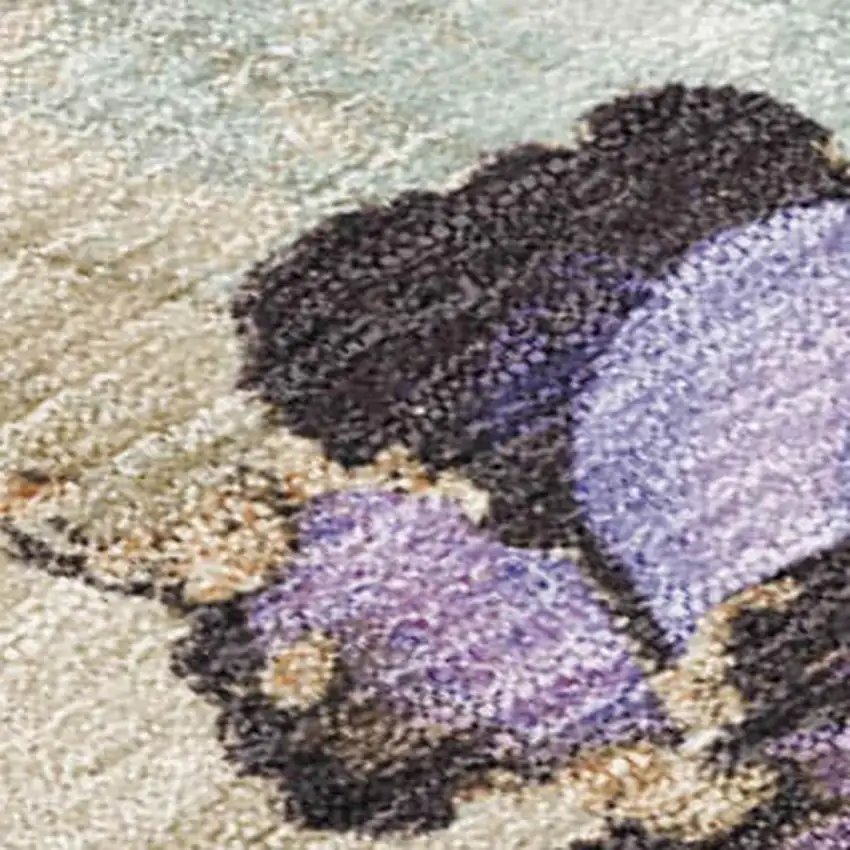 Lavender And Beige Abstract Washable Indoor Outdoor Area Rug Photo 1