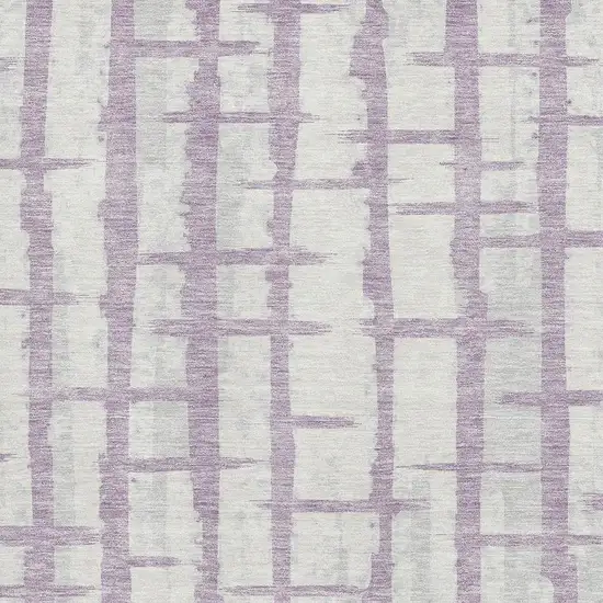 Lavender And Beige Striped Washable Area Rug With UV Protection Photo 3