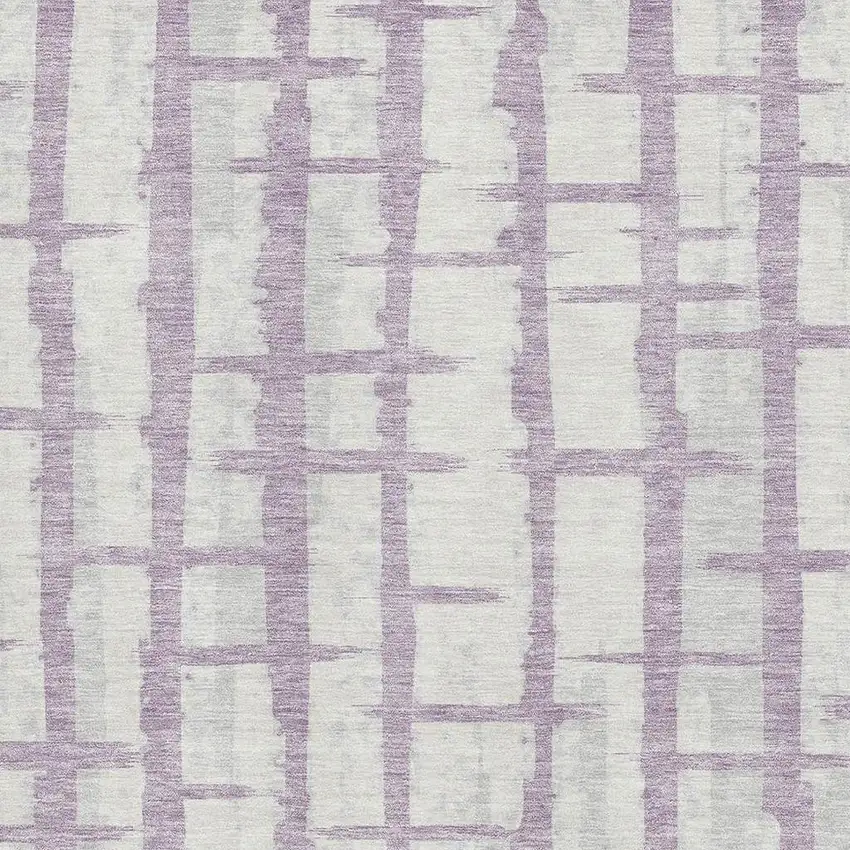 Lavender And Beige Striped Washable Area Rug With UV Protection Photo 3