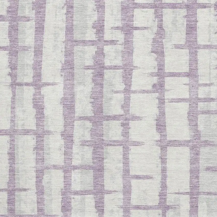 Lavender And Beige Striped Washable Area Rug With UV Protection Photo 3