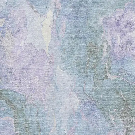 Lavender And Blue Abstract Washable Area Rug With UV Protection Photo 2