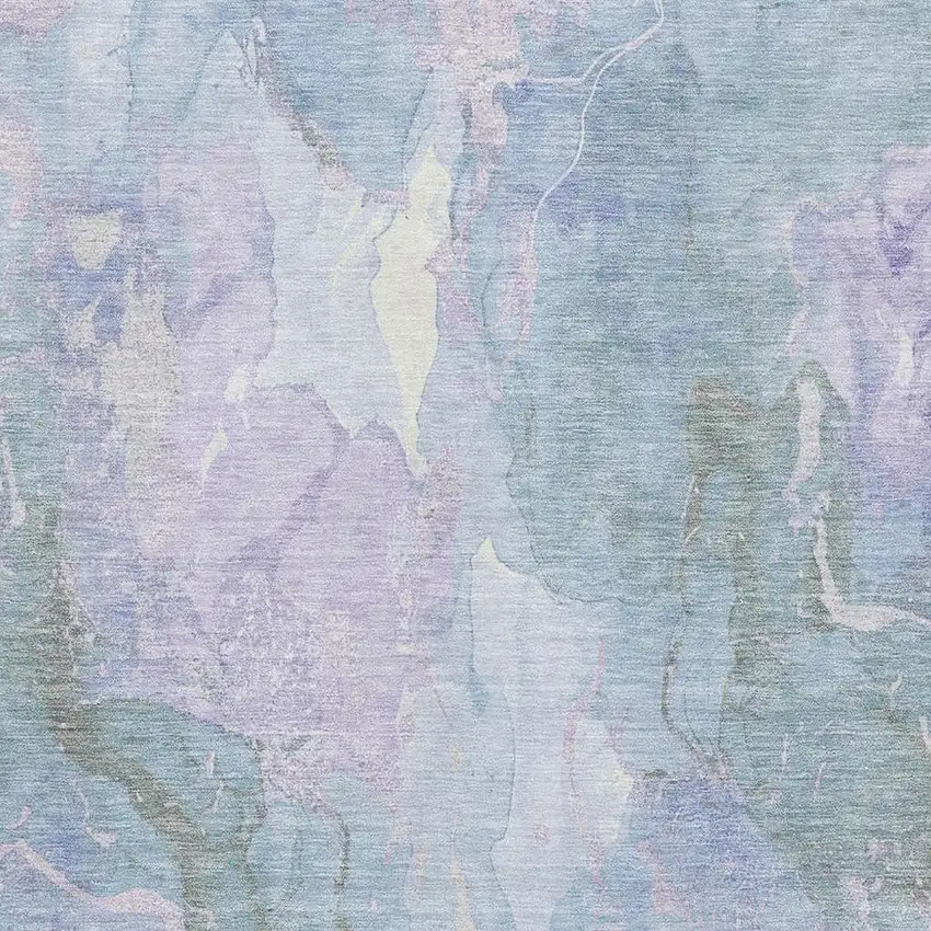 Lavender And Blue Abstract Washable Area Rug With UV Protection Photo 2