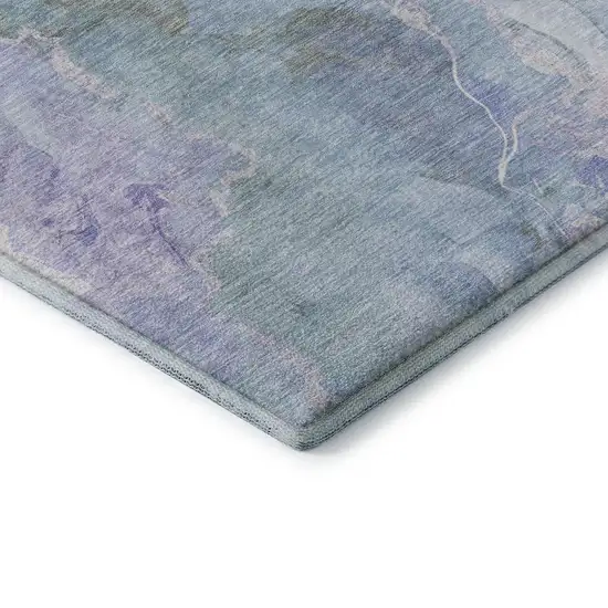 Lavender And Blue Abstract Washable Area Rug With UV Protection Photo 7