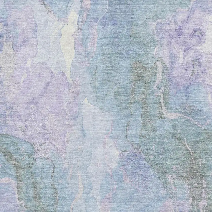 Lavender And Blue Abstract Washable Area Rug With UV Protection Photo 2