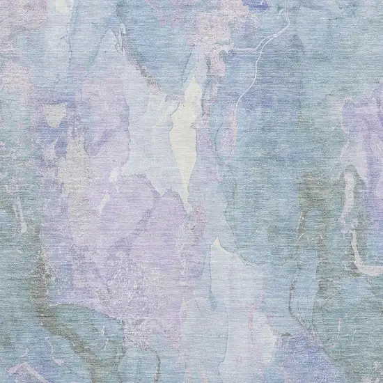 Lavender And Blue Abstract Washable Area Rug With UV Protection Photo 2