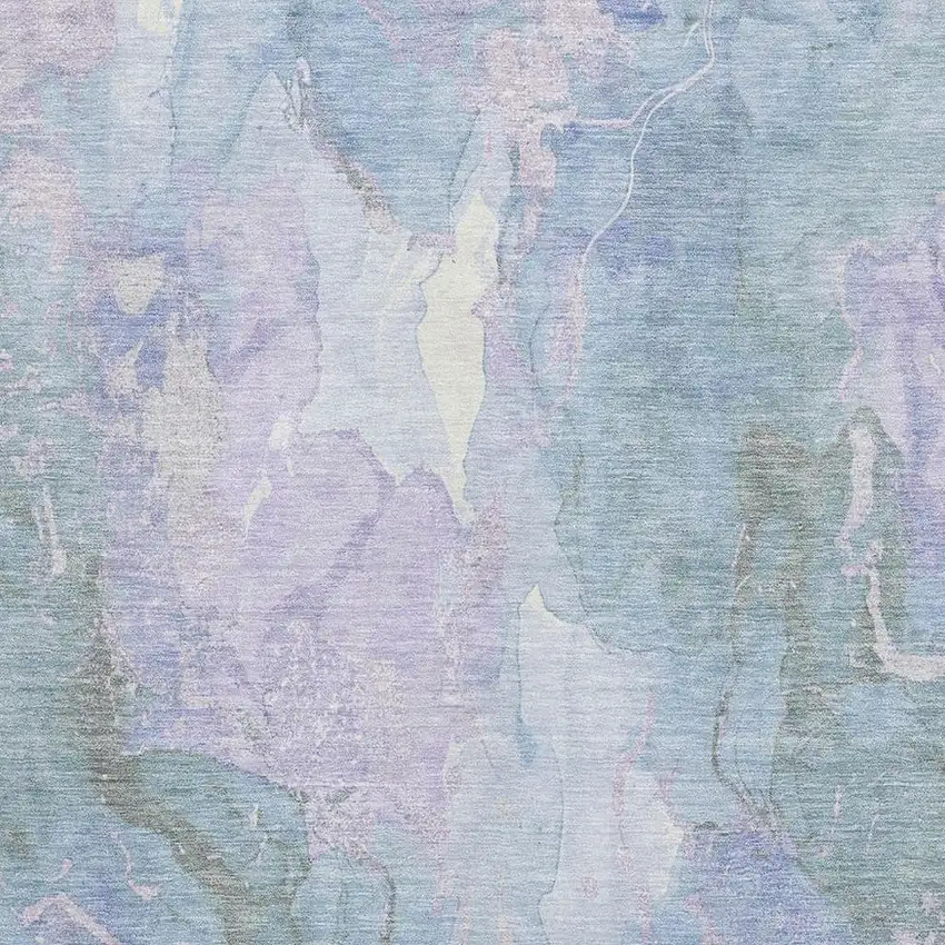 Lavender And Blue Abstract Washable Area Rug With UV Protection Photo 2