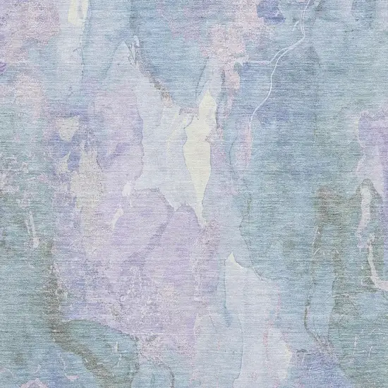 Lavender And Blue Abstract Washable Area Rug With UV Protection Photo 2