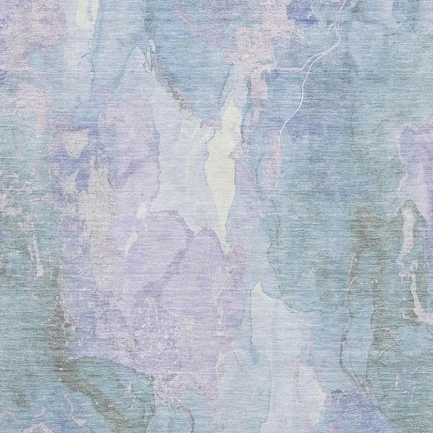 Lavender And Blue Abstract Washable Area Rug With UV Protection Photo 2