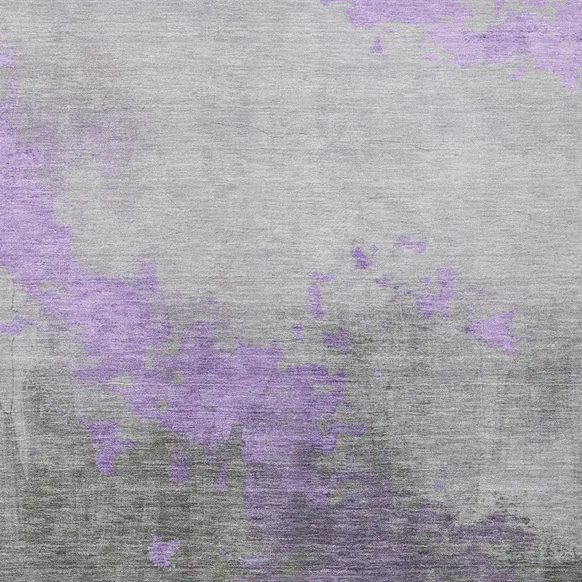 Lavender And Charcoal Abstract Washable Indoor Outdoor Area Rug Photo 4