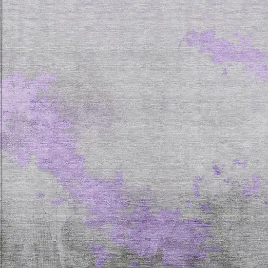 Lavender And Charcoal Abstract Washable Indoor Outdoor Area Rug Photo 4