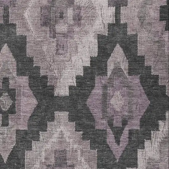 Lavender And Charcoal Aztec Washable Indoor Outdoor Area Rug Photo 4