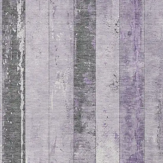 Lavender And Charcoal Striped Washable Indoor Outdoor Area Rug Photo 3